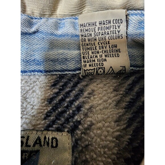 Vintage World Island Outdoor Fleece Lined Shacket Denim Jacket Mens XXL Distress - Picture 6 of 16